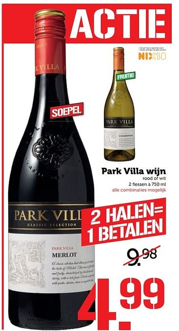 Aanbiedingen Park villa wijn - Rode wijnen - Geldig van 20/03/2017 tot 26/03/2017 bij Coop