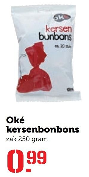 Aanbiedingen Oké kersenbonbons - Oké - Geldig van 20/03/2017 tot 26/03/2017 bij Coop