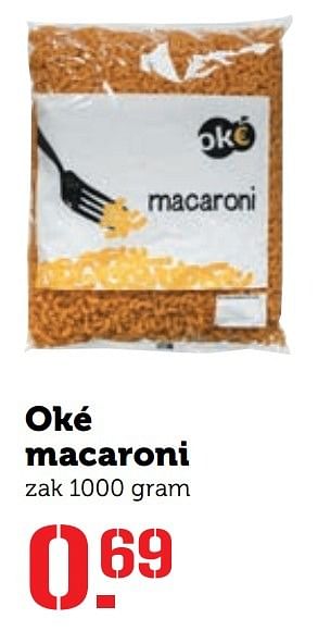 Aanbiedingen Oké macaroni - Oké - Geldig van 20/03/2017 tot 26/03/2017 bij Coop