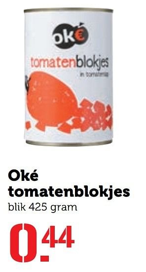 Aanbiedingen Oké tomatenblokjes - Oké - Geldig van 20/03/2017 tot 26/03/2017 bij Coop