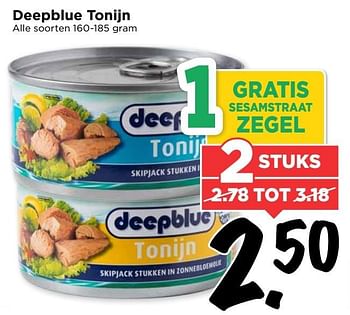 Aanbiedingen Deepblue tonijn - Deepblue - Geldig van 19/03/2017 tot 25/03/2017 bij Vomar