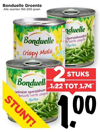 Aanbiedingen Bonduelle groente - Bonduelle - Geldig van 19/03/2017 tot 25/03/2017 bij Vomar
