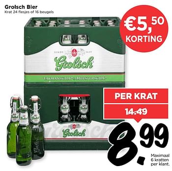 Aanbiedingen Grolsch bier - Grolsch - Geldig van 19/03/2017 tot 25/03/2017 bij Vomar