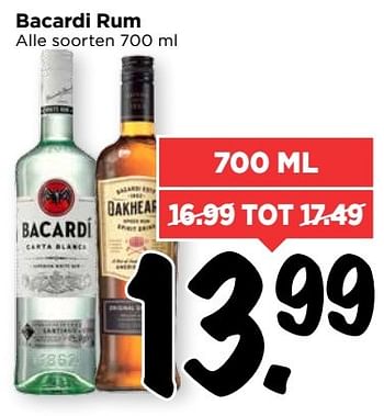 Aanbiedingen Bacardi rum - Bacardi - Geldig van 19/03/2017 tot 25/03/2017 bij Vomar