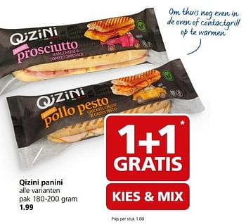 Aanbiedingen Qizini panini alle varianten - Qizini - Geldig van 20/03/2017 tot 26/03/2017 bij Jan Linders