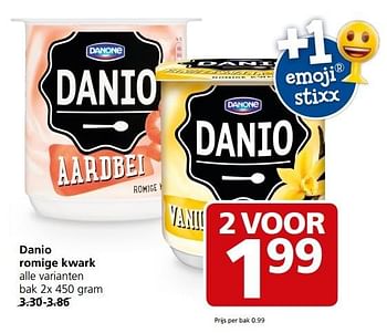 Aanbiedingen Danio romige kwark - Danio - Geldig van 20/03/2017 tot 26/03/2017 bij Jan Linders