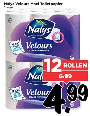 Aanbiedingen Nalys velours maxi toiletpapier - Nalys - Geldig van 19/03/2017 tot 25/03/2017 bij Vomar