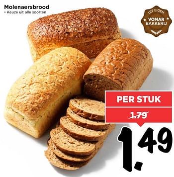 Aanbiedingen Molenaersbrood - Huismerk Vomar - Geldig van 19/03/2017 tot 25/03/2017 bij Vomar