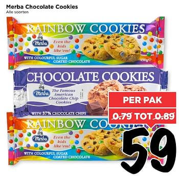 Aanbiedingen Merba chocolate cookies - Merba - Geldig van 19/03/2017 tot 25/03/2017 bij Vomar