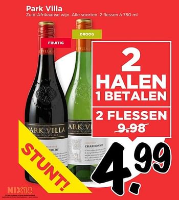 Aanbiedingen Park villa - Rode wijnen - Geldig van 19/03/2017 tot 25/03/2017 bij Vomar