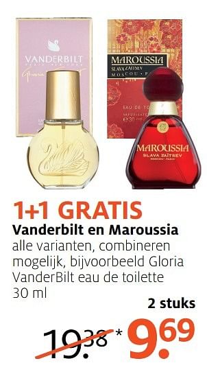 Aanbiedingen Gloria vanderbilt eau de toilette - Vanderbilt - Geldig van 20/03/2017 tot 26/03/2017 bij Etos