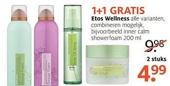 Aanbiedingen Inner calm showerfoam - Huismerk - Etos - Geldig van 20/03/2017 tot 26/03/2017 bij Etos