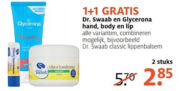 Aanbiedingen Dr. swaab classic lippenbalsem - Dr.Swaab - Geldig van 20/03/2017 tot 26/03/2017 bij Etos