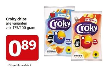 Aanbiedingen Croky chips alle varianten - Croky - Geldig van 20/03/2017 tot 26/03/2017 bij Jan Linders