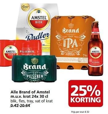 Aanbiedingen Alle brand of amstel m.u.v. krat - Amstel - Geldig van 20/03/2017 tot 26/03/2017 bij Jan Linders