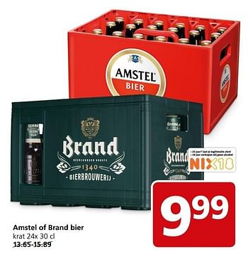 Aanbiedingen Amstel of brand bier - Amstel - Geldig van 20/03/2017 tot 26/03/2017 bij Jan Linders