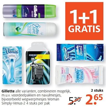 Aanbiedingen Wegwerpmesjes woman simply-venus-2 - Gillette - Geldig van 20/03/2017 tot 26/03/2017 bij Etos