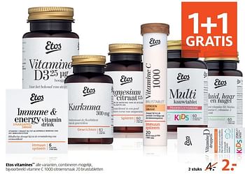 Aanbiedingen Vitamine c 1000 citroensmaak - Huismerk - Etos - Geldig van 20/03/2017 tot 26/03/2017 bij Etos