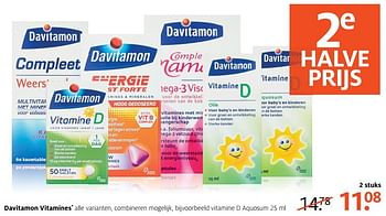 Aanbiedingen Vitamine d aquosum - Davitamon - Geldig van 20/03/2017 tot 26/03/2017 bij Etos