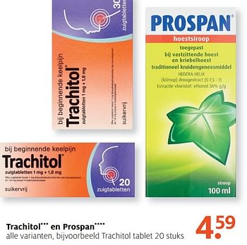 Aanbiedingen Trachitol tablet - Trachitol - Geldig van 20/03/2017 tot 26/03/2017 bij Etos