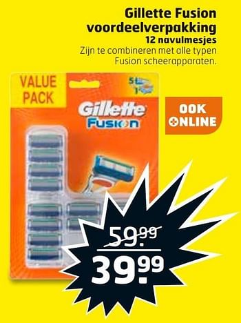 Aanbiedingen Gillette fusion voordeelverpakking - Gillette - Geldig van 14/03/2017 tot 26/03/2017 bij Trekpleister