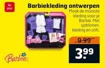 Aanbiedingen Barbiekleding ontwerpen - Mattel - Geldig van 14/03/2017 tot 26/03/2017 bij Trekpleister
