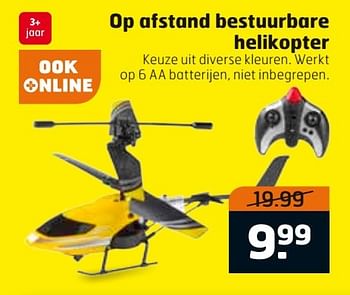 Aanbiedingen Op afstand bestuurbare helikopter - Huismerk - Trekpleister - Geldig van 14/03/2017 tot 26/03/2017 bij Trekpleister