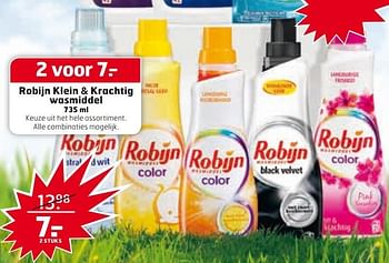 Aanbiedingen Robijn klein + krachtig wasmiddel - Robijn - Geldig van 14/03/2017 tot 26/03/2017 bij Trekpleister