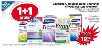 Aanbiedingen Davitamon, ymea of bional vitaminen of voedingssupplementen - Huismerk - Trekpleister - Geldig van 21/03/2017 tot 26/03/2017 bij Trekpleister