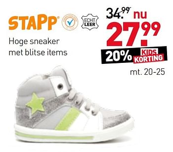 Aanbiedingen Hoge sneaker met blitse items - Stapp - Geldig van 13/03/2017 tot 26/03/2017 bij Scapino