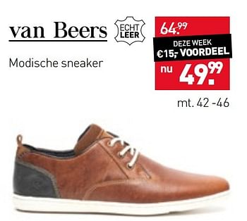 Aanbiedingen Modische sneaker - Van Beers - Geldig van 13/03/2017 tot 26/03/2017 bij Scapino