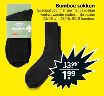 Aanbiedingen Bamboe sokken - Bamboe - Geldig van 21/03/2017 tot 26/03/2017 bij Trekpleister