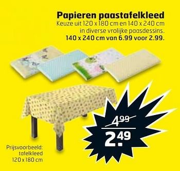 Aanbiedingen Papieren paastafelkleed - Huismerk - Trekpleister - Geldig van 21/03/2017 tot 26/03/2017 bij Trekpleister