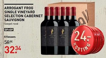 Aanbiedingen Arrogant frog single vineyard selection cabernet sauvignon s - Rode wijnen - Geldig van 13/03/2017 tot 26/03/2017 bij Gall & Gall