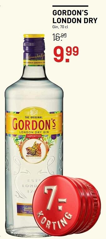 Aanbiedingen Gordon`s london dry gin - Gordon's - Geldig van 13/03/2017 tot 26/03/2017 bij Gall & Gall