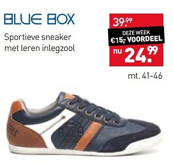 Aanbiedingen Sportieve sneaker met leren inlegzool - Blue-Box - Geldig van 13/03/2017 tot 26/03/2017 bij Scapino