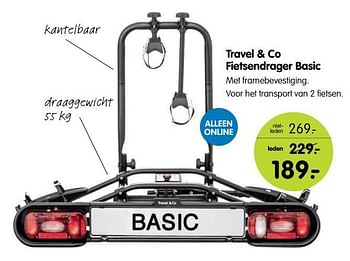 Aanbiedingen Travel + co fietsendrager basic - Travel&amp;co - Geldig van 13/03/2017 tot 26/03/2017 bij ANWB