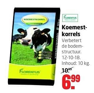 Aanbiedingen Koemestkorrels - Florentus - Geldig van 13/03/2017 tot 26/03/2017 bij Formido
