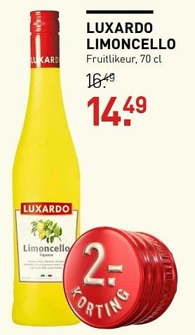 Aanbiedingen Luxardo limoncello fruitlikeur - Luxardo - Geldig van 13/03/2017 tot 26/03/2017 bij Gall & Gall