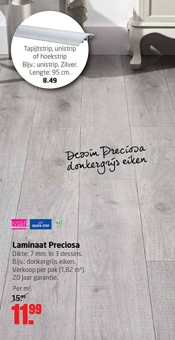 Aanbiedingen Laminaat preciosa - QuickStep - Geldig van 13/03/2017 tot 26/03/2017 bij Formido