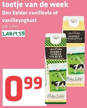 Aanbiedingen Den eelder vanillevla of vanilleyoghurt - Den Eelder - Geldig van 17/03/2017 tot 22/03/2017 bij Spar