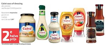 Aanbiedingen Calvé saus of dressing mayonaise - Calve - Geldig van 17/03/2017 tot 22/03/2017 bij Spar