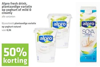 Aanbiedingen Plantaardige variatie op yoghurt naturel - Alpro Soya - Geldig van 17/03/2017 tot 22/03/2017 bij Attent