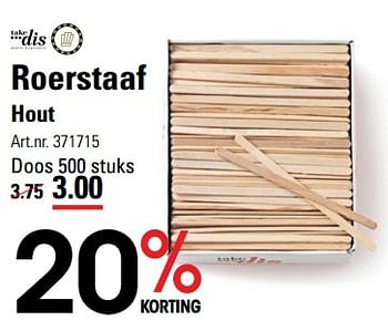 Aanbiedingen Roerstaaf hout - Takedis - Geldig van 09/03/2017 tot 27/03/2017 bij Sligro
