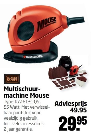 Aanbiedingen Black + decker multischuurmachine mouse ka161bc-qs - Black &amp; Decker - Geldig van 06/03/2017 tot 31/05/2017 bij Formido