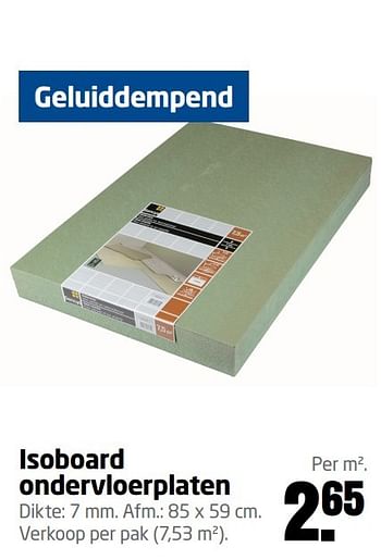 Aanbiedingen Isoboard ondervloer platen - Huismerk - Formido - Geldig van 06/03/2017 tot 31/05/2017 bij Formido