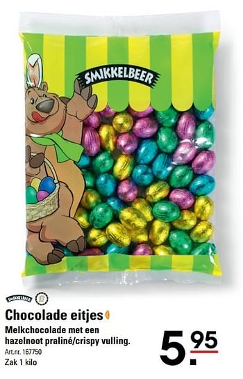 Aanbiedingen Chocolade eitjes - Smikkelbeer - Geldig van 06/03/2017 tot 17/04/2017 bij Sligro