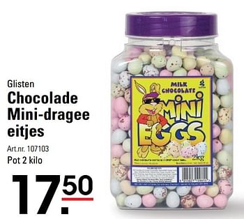 Aanbiedingen Chocolade mini-dragee eitjes - Glisten - Geldig van 06/03/2017 tot 17/04/2017 bij Sligro