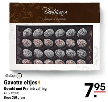 Aanbiedingen Gavotte eitjes gevuld met praliné vulling - Bonbiance - Geldig van 06/03/2017 tot 17/04/2017 bij Sligro