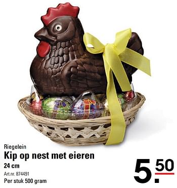 Aanbiedingen Riegelein kip op nest met eieren - Riegelein - Geldig van 06/03/2017 tot 17/04/2017 bij Sligro